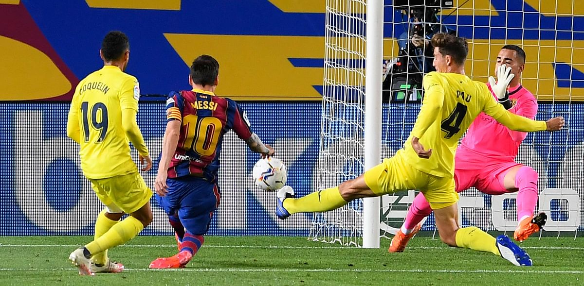 Messi converted from the spot 10 minutes before half-time and it was the Argentinian's cross that then forced Pau Torres into an own-goal, after an early double from the 17-year-old Ansu Fati had already put Barca in charge. Credit: AFP