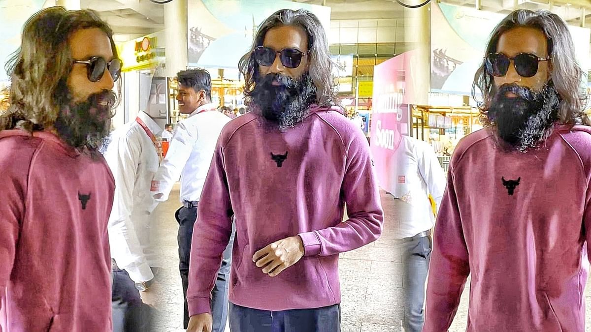 Actor Dhanush spotted at the airport in Mumbai. Credit: Special Arrangement