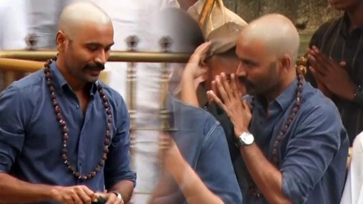 Dhanush is seen offering prayers at Tirupati temple on July 3. Credit: Special Arrangement