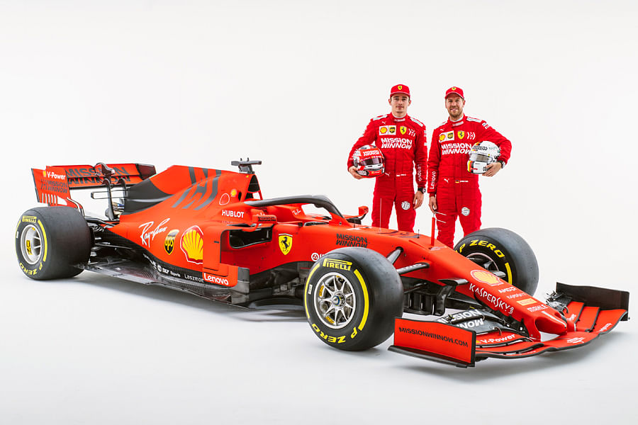 Sebastian Vettel and Charles Leclerc with the SF90. Picture credit: Scuderia Ferrari