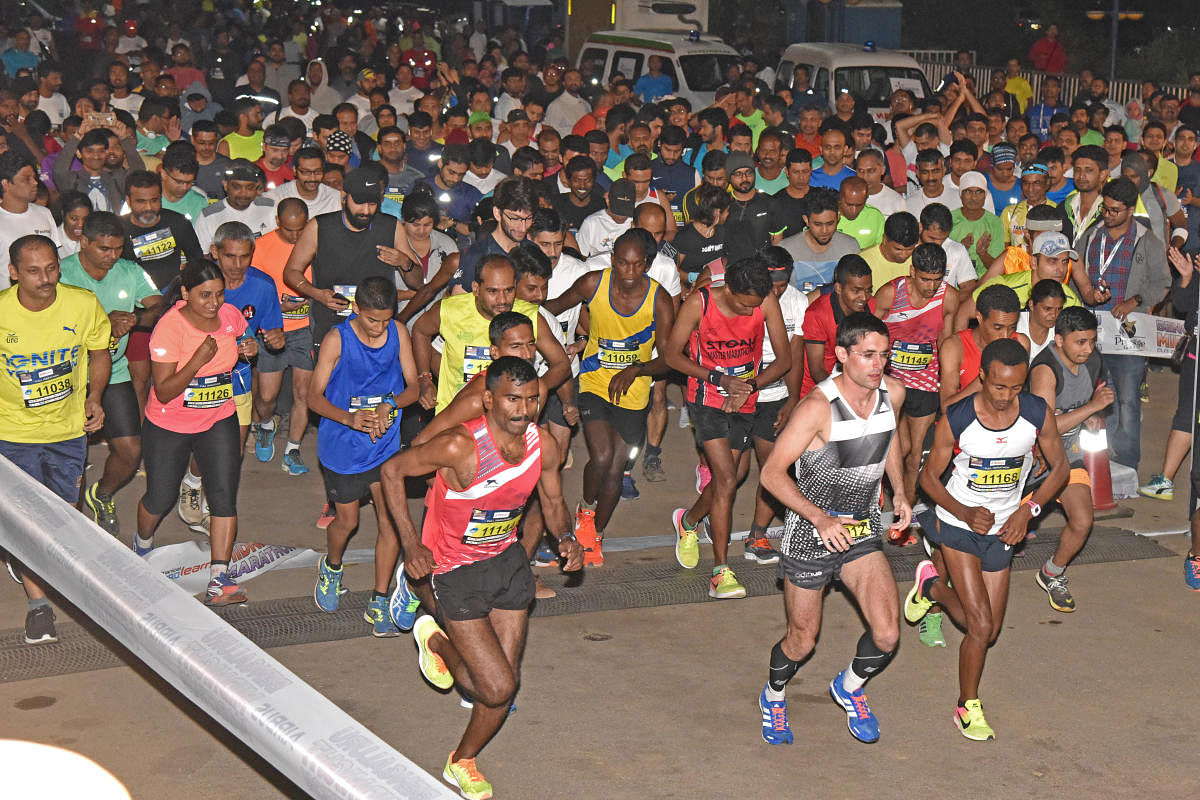 The Bengaluru Midnight Marathon is slated for December 8, and will be followed by more running events in the city. (Above) A photograph from last year’s edition.