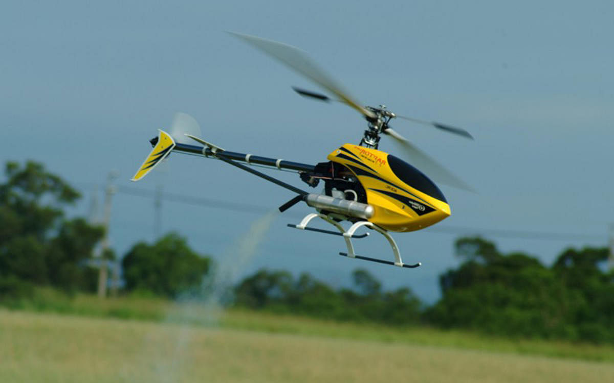 The helicopter drone in autonomous mode