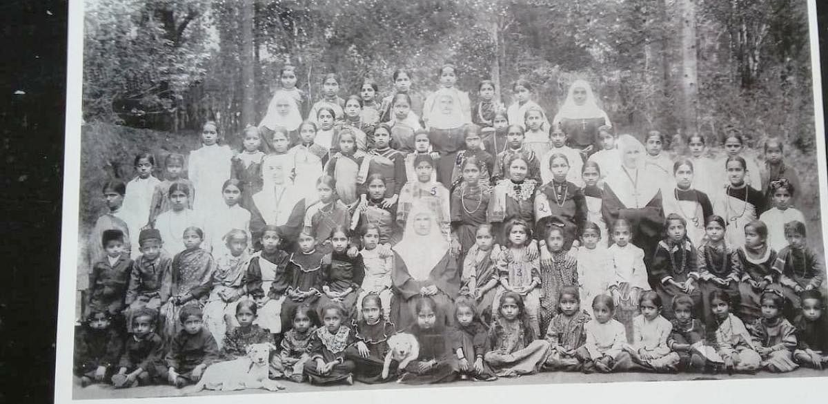 Vivid memories: A century-old group photo of students of St Joseph’s Convent in Madikeri.