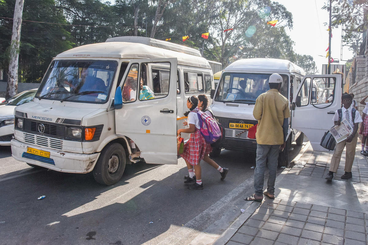 Children are packed into vehicles, which often do not follow any of the guidelines issued by the Supreme court. School buses and vans should be painted yellow and vehicles on hire should display 'On school duty'.