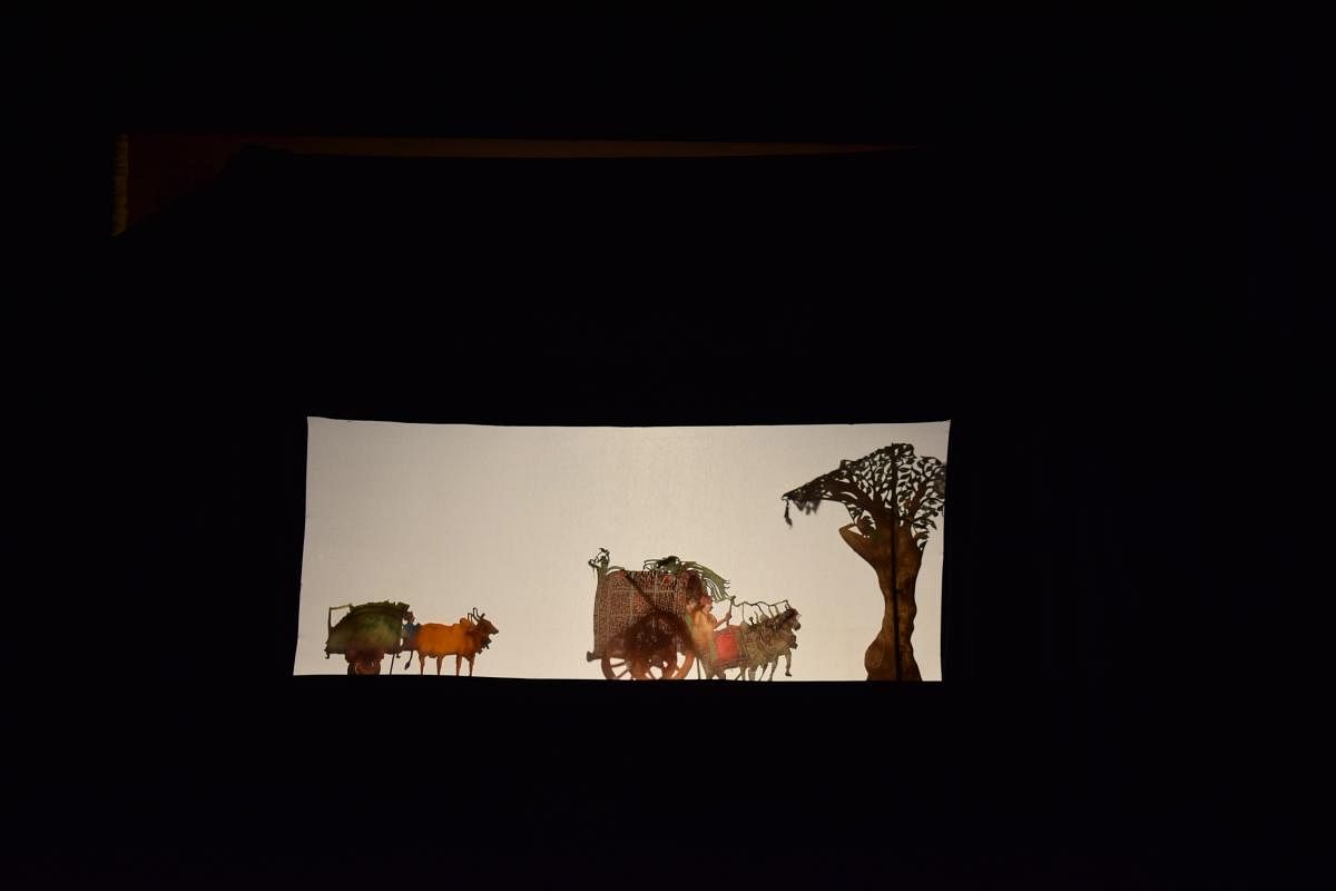Village life on shadow leather puppetry