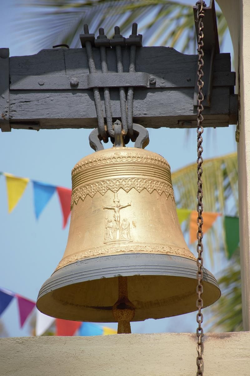 historical: Bell of Abbe Dubois Church, Srirangapatna. photos by author