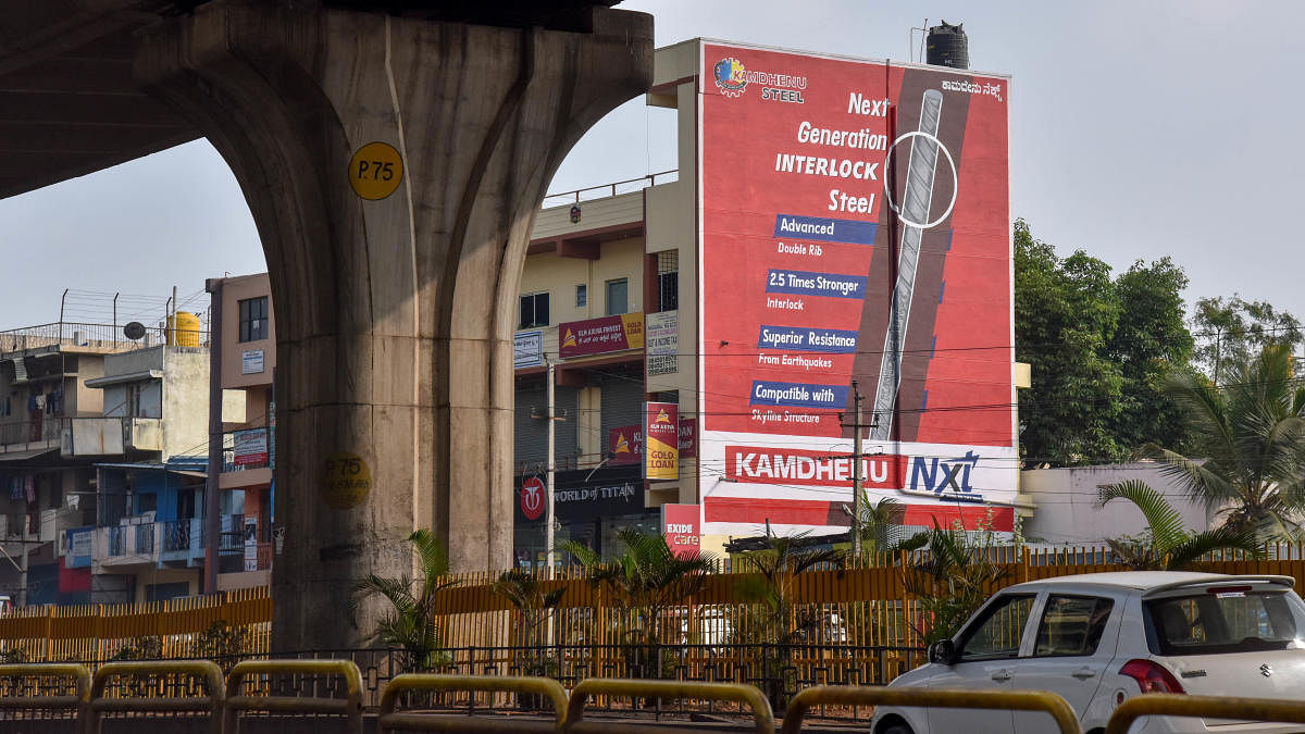 Publicists are opting for hand-painted advertising on walls to circumvent the high court directive on flex banners. An ad painted on a wall at T Dasarahalli. DH PHOTO/B H SHIVAKUMAR