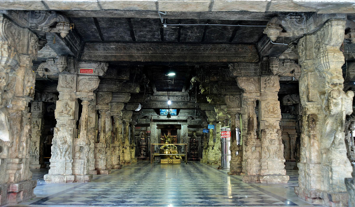 The interior of the Someshwara Swamy Temple in Ulsoor. Photo/Krishnakumar P S