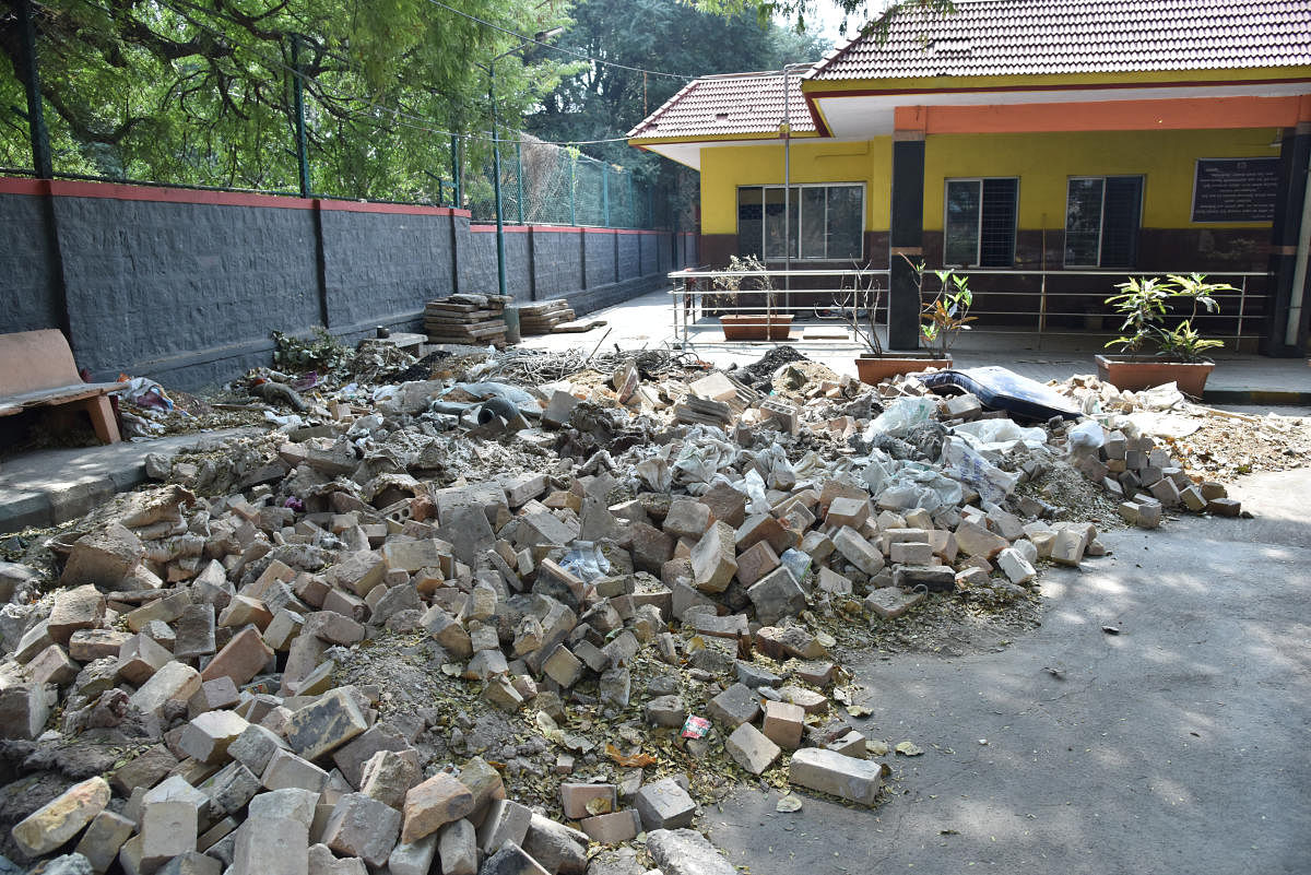 The civic body is renovating Harishchandra ghat burial ground in Rajajinagar area at a cost of Rs 50 lakh. DH photo/Janardhan B K