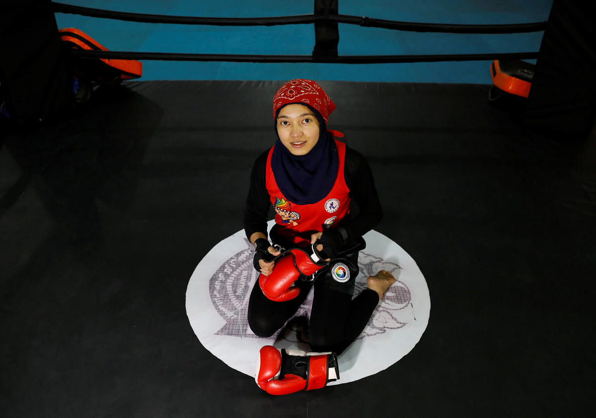Kawsar Sherzad, 17, an Afghan Muay Thai Athlete, poses for a picture at a club in Kabul, Afghanistan, January 9, 2019. (REUTERS)