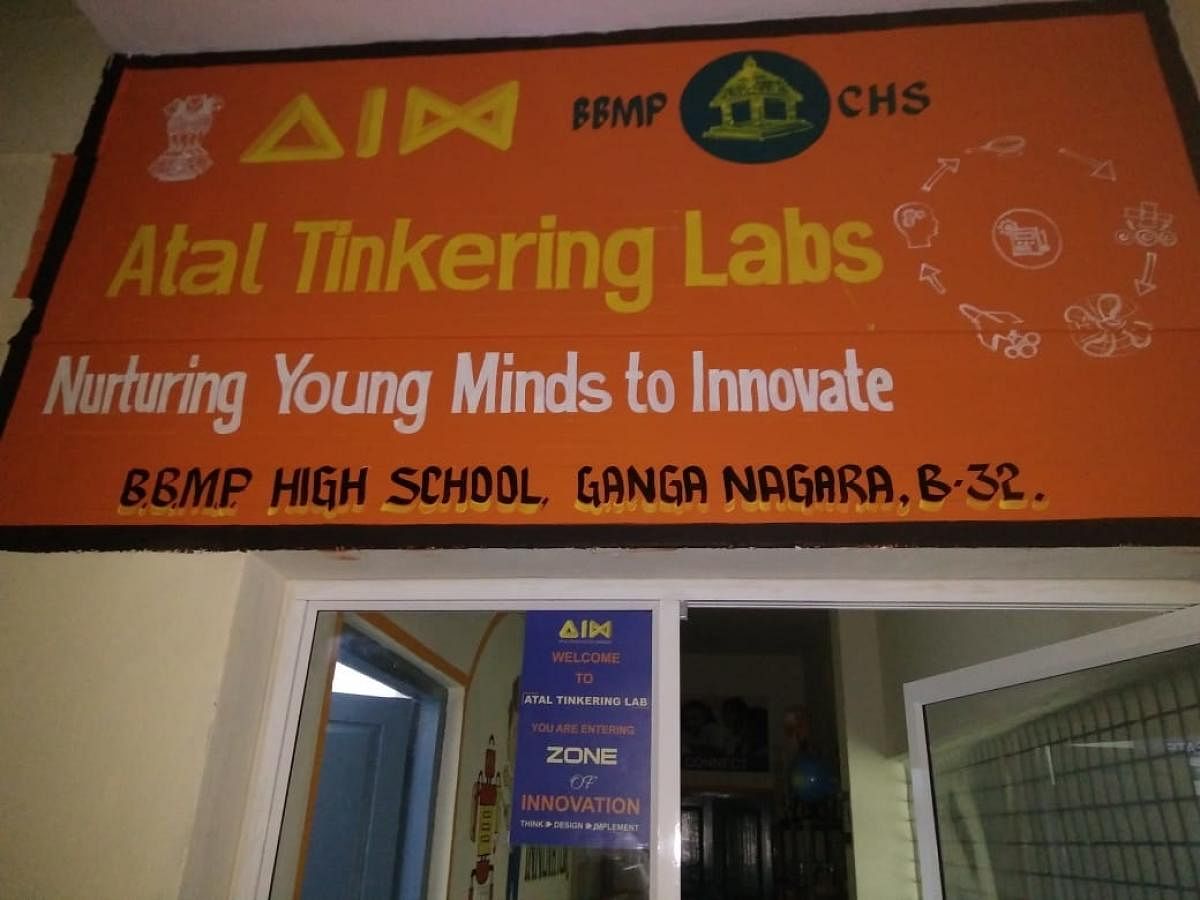 The tinkering lab at the BBMP High School in Ganaganagar.