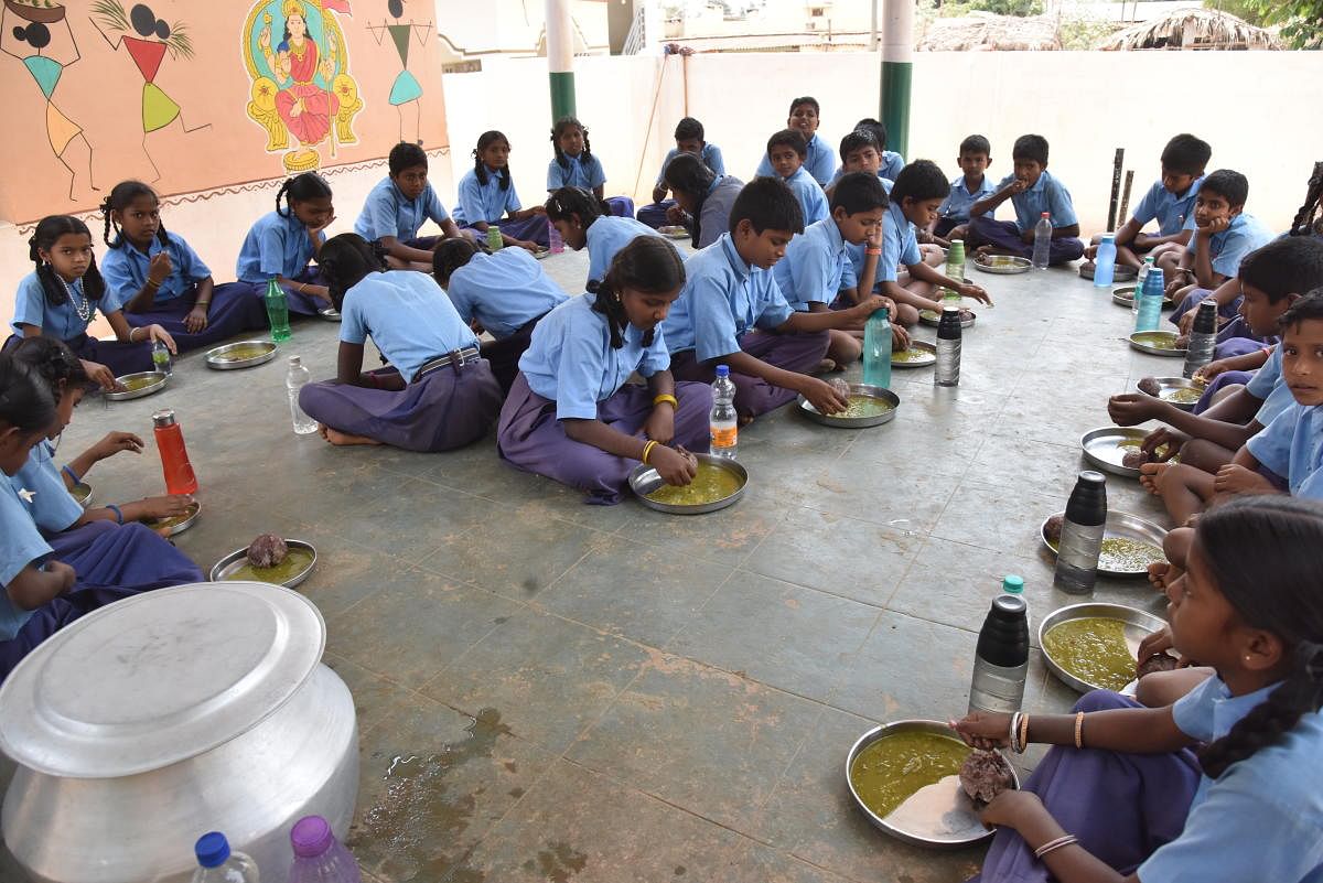 Teachers have to work during vacations to ensure that the mid-day meals are served. DH Photo/ BH Shivakumar