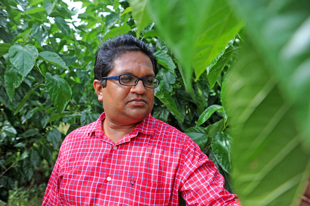 Manoj, the founder of the silk thread manufacturing unit