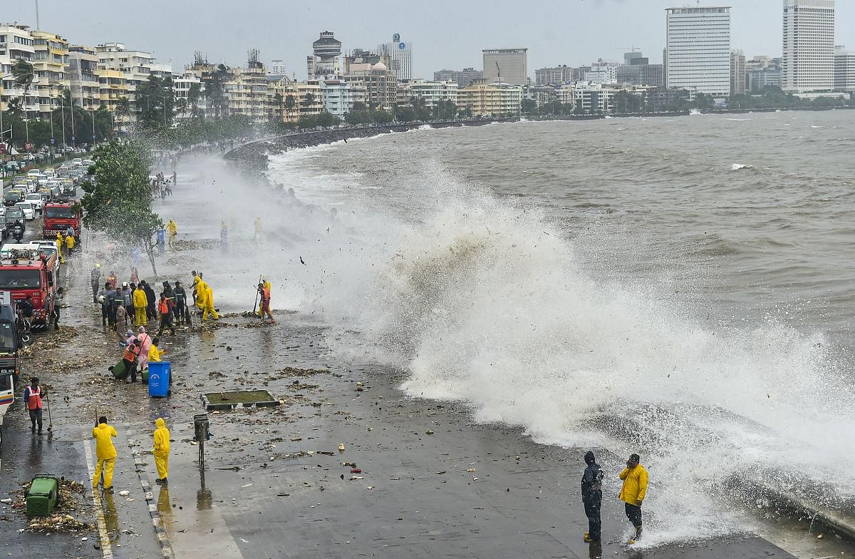 High tide at Marine Drive promenade, in Mumbai. PTI File Photo