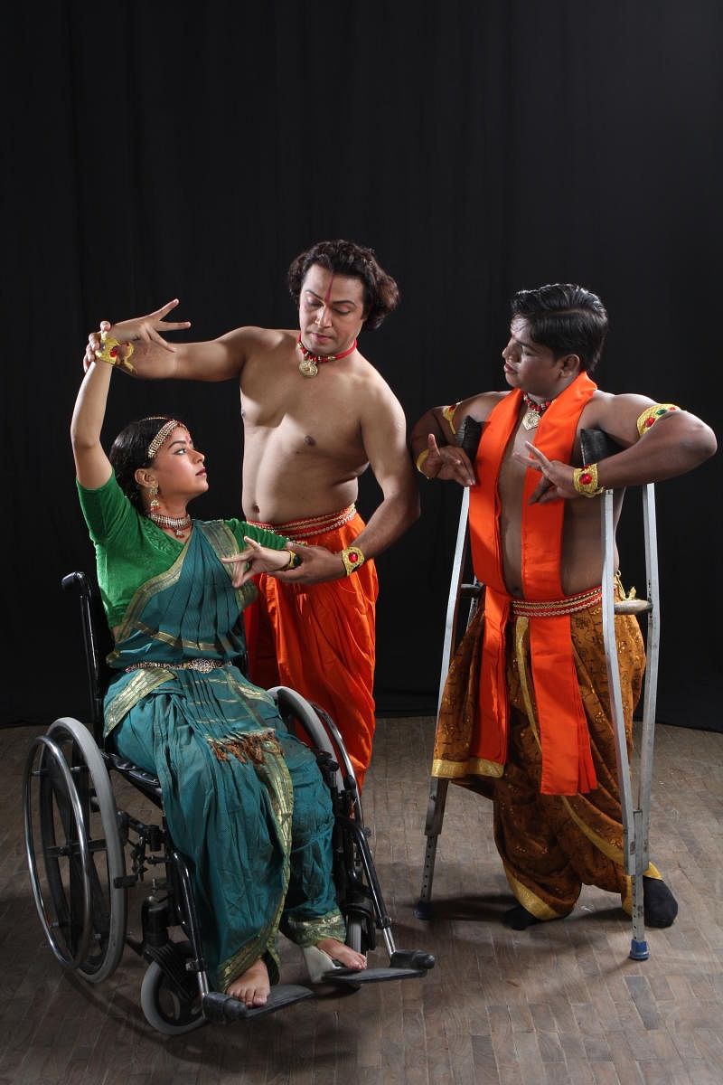 Physically challenged dancers staging a performance.