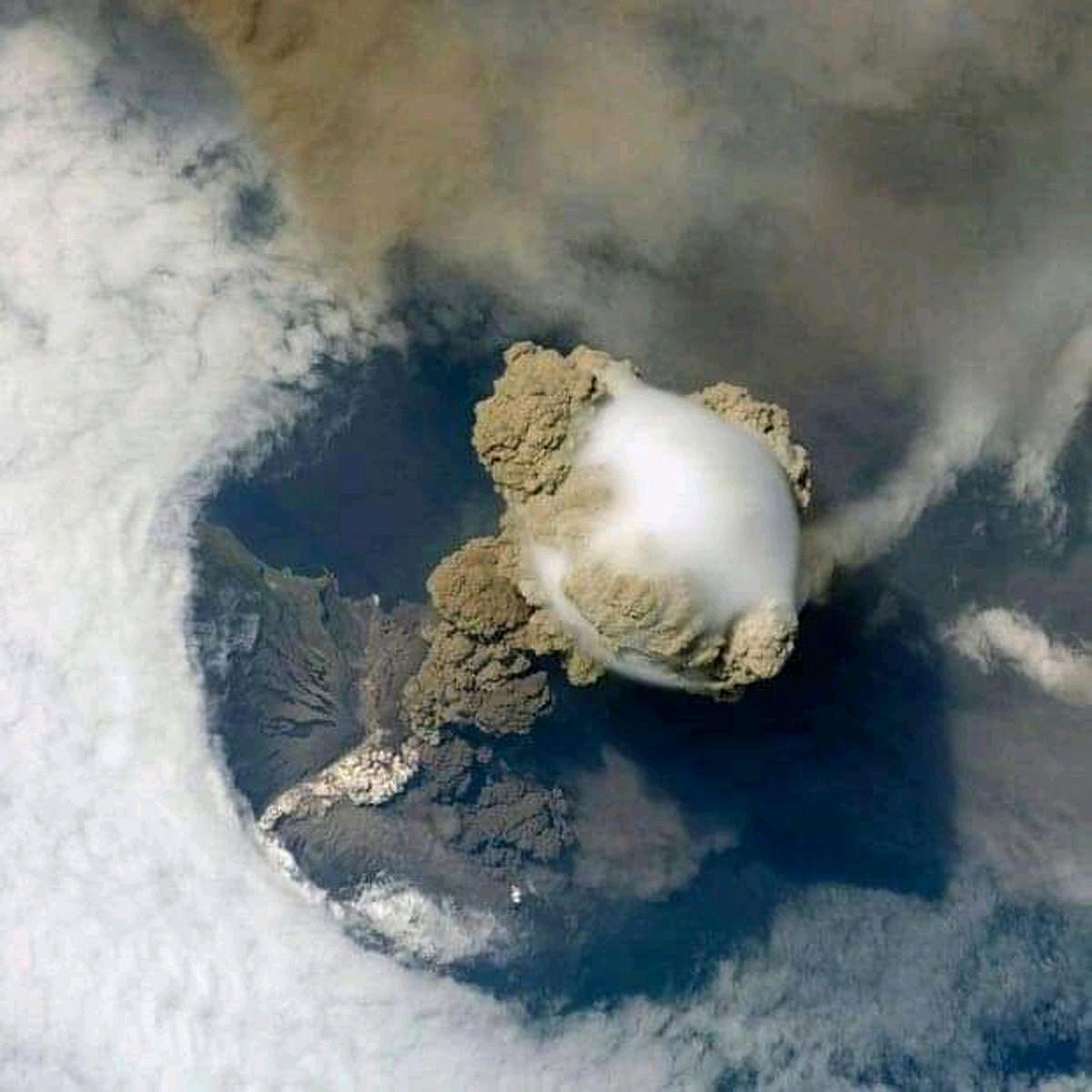 NOT SHOT BY CHANDRAYAAN-2: This is an image of Guatemala's Fuego volcano erupting, captured from space by NASA.