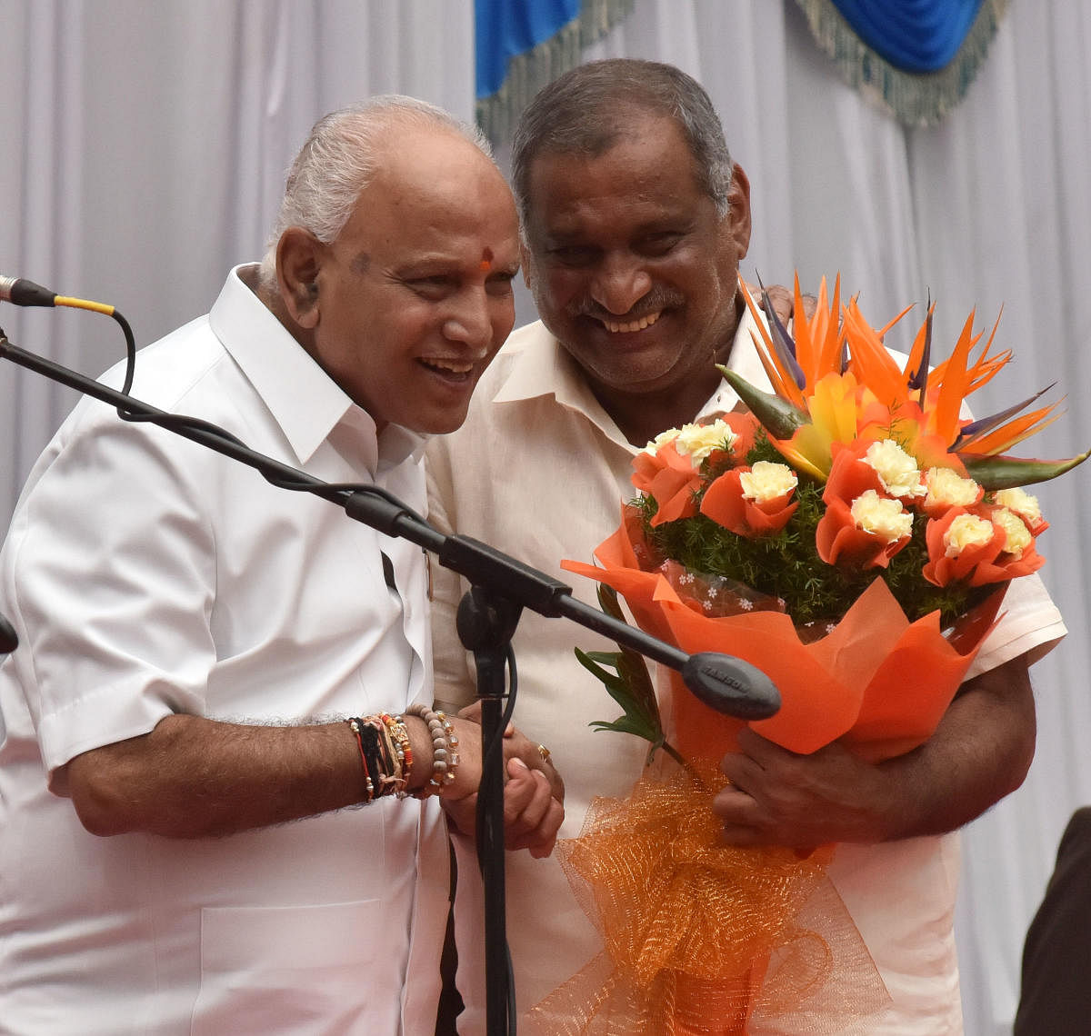 J C Madhuswamy with Chief Minister B S Yediyurappa