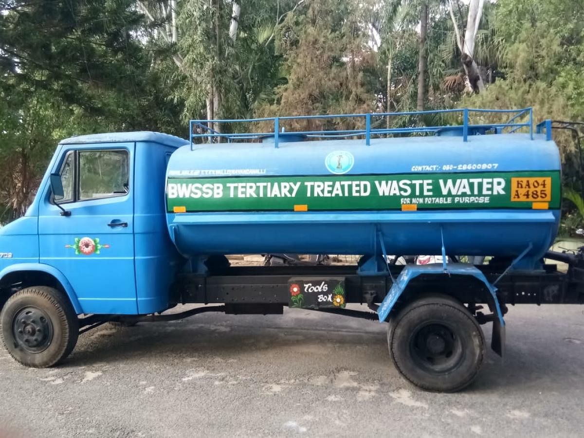 Tankers introduced by BWSSB to supply the treated water across the city