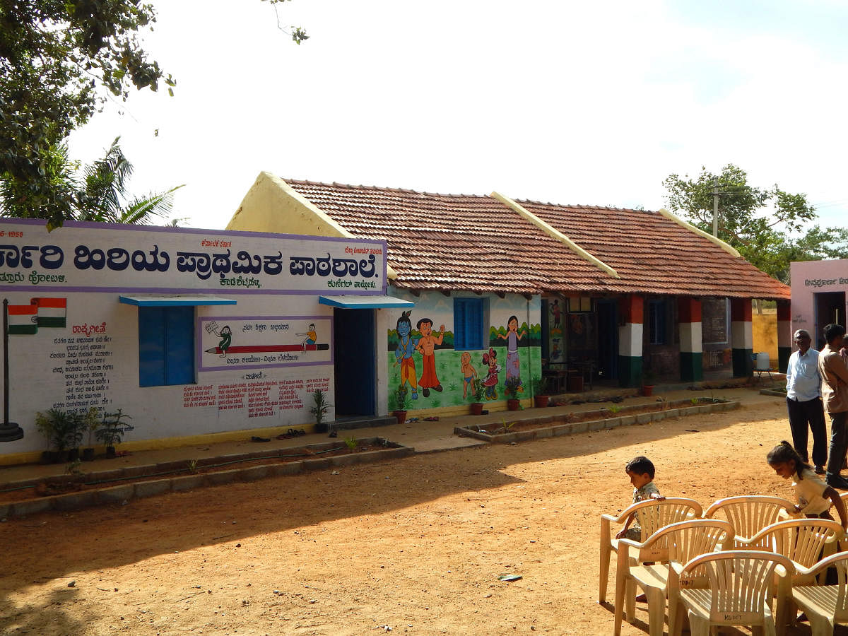 The revamped Kadashettihalli school has students from other hamlets. 