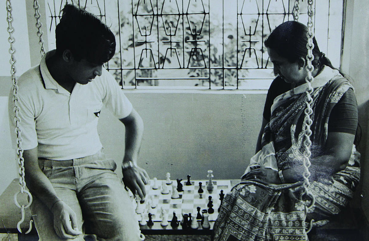 Anand with his mother, his first guru.