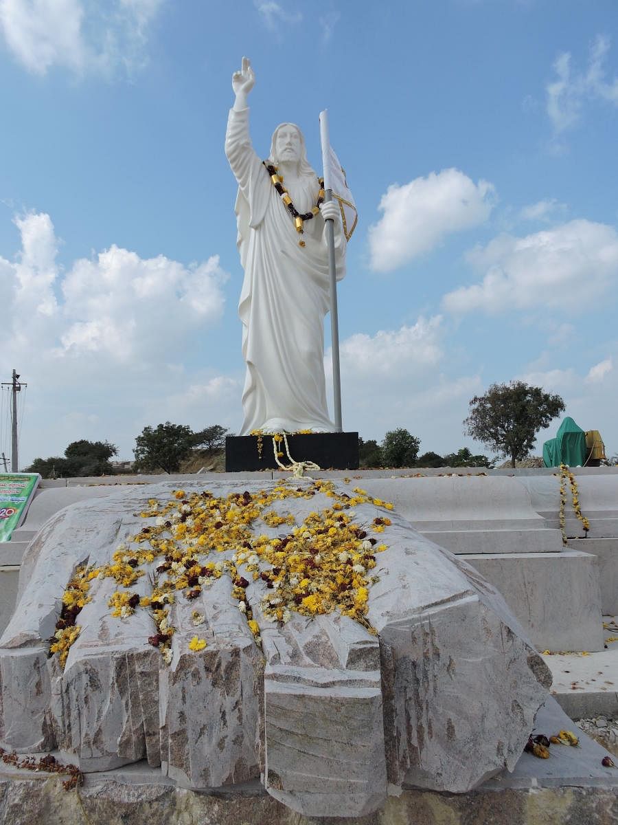 Saffron outfits plan to petition authorities, demanding withdrawal of land for the Jesus statue in Kanakapura.