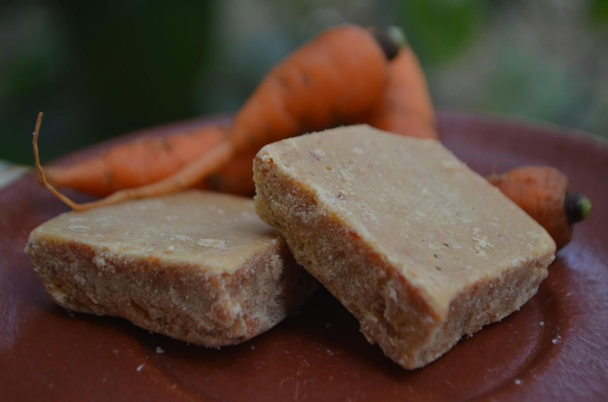 Carrot Burfi was prepared and introduced to the market by Manorama, woman entrepreneur from Sirsi.
