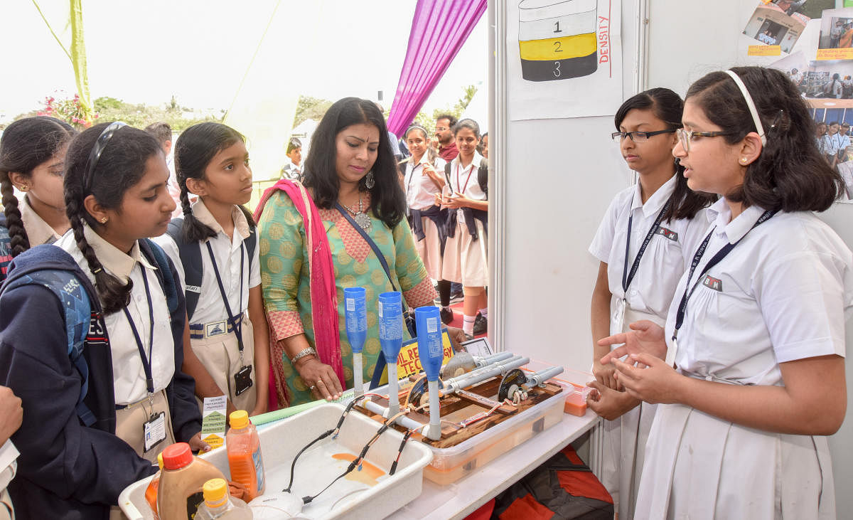 Students display their project at the Bengaluru Civic Fest 2020 on Tuesday. DH photos/Anup Ragh T