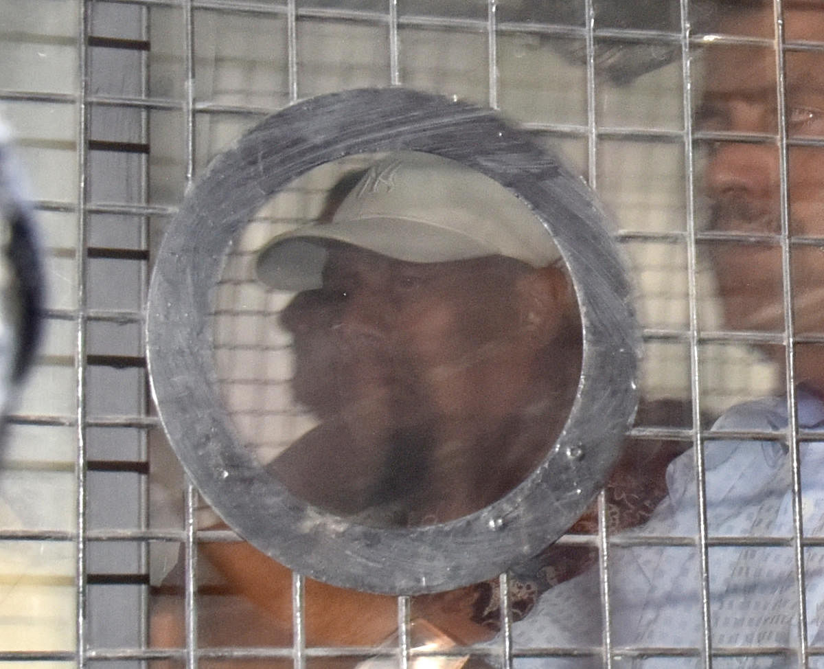 Gangster Ravi Pujari being produced before a magistrate in Bengaluru on February 24, 2020. DH PHOTO/JANARDHAN B K