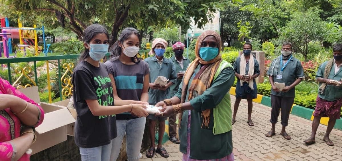 Elysian raises money by selling art and uses the money to equip BBMP and construction workers with masks, sanitisers, and face shields.