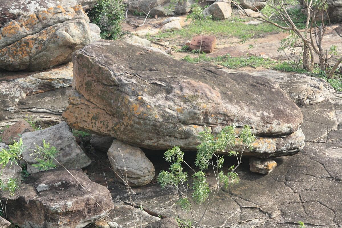 A crude dolmen at the Pattadakallu. Photos by Srikumar M Menon