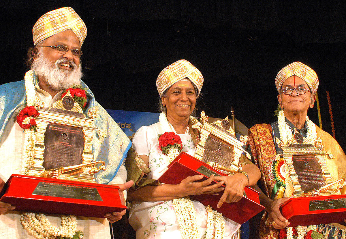 S P Balasubrahmanyam was felicitated with co-singer S Janaki at a programme. 