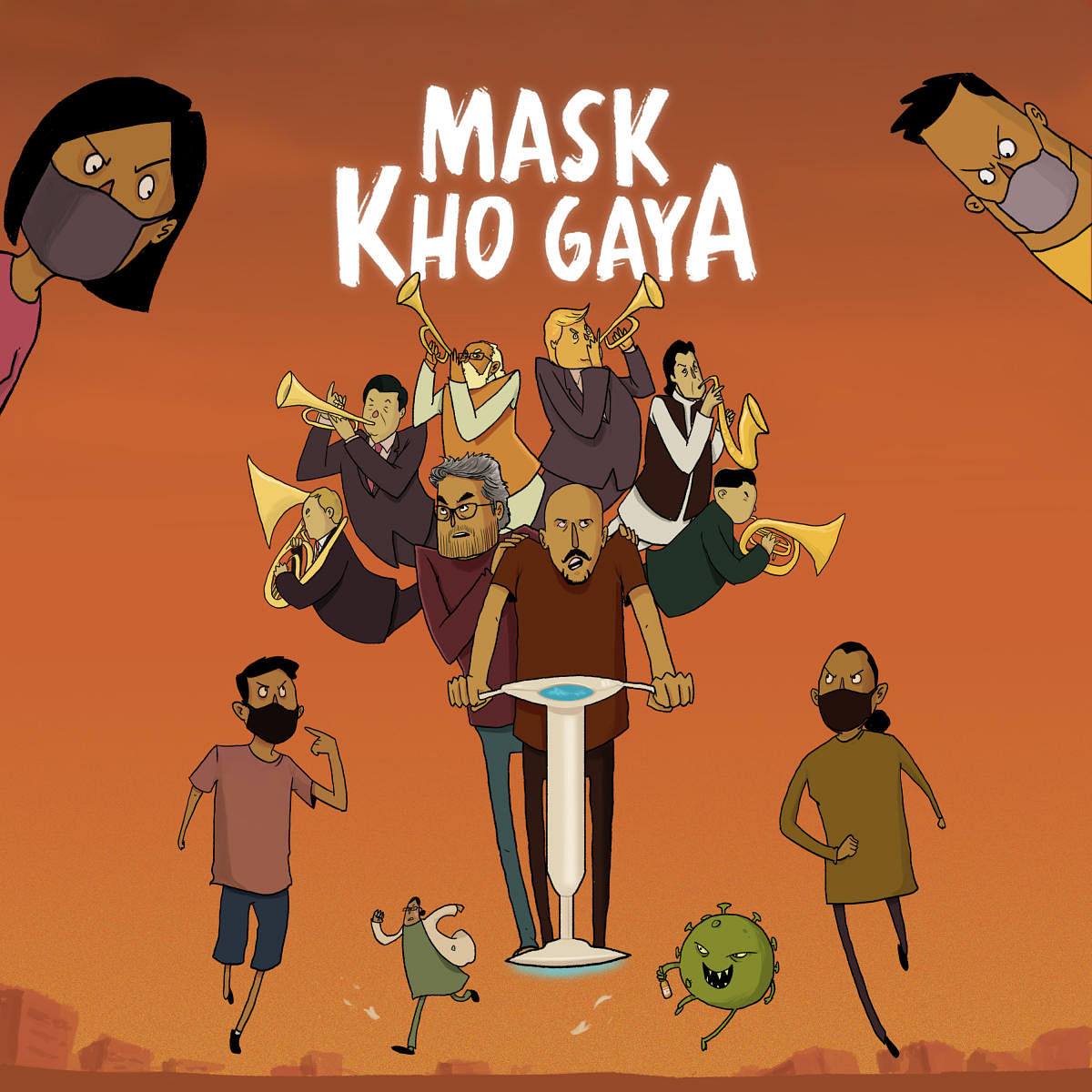 Artwork from the Mask Kho haya music video 