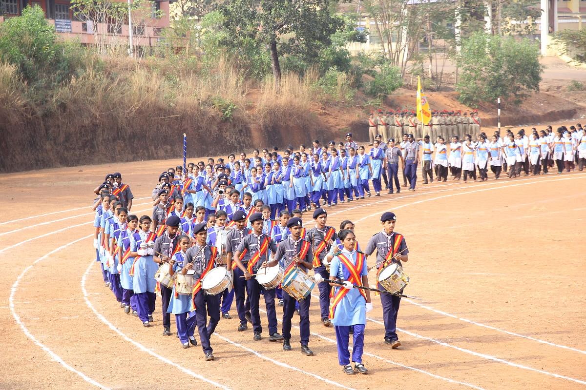 Rangers take part in marching. Photo credit: The Bharat Scouts and Guides Karnataka, M G Kaje