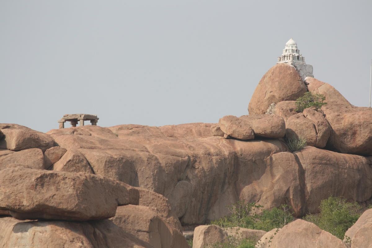 A Shaiva shrine on Malyavantha Hill. Credit: DH Photo/Srikumar M Menon