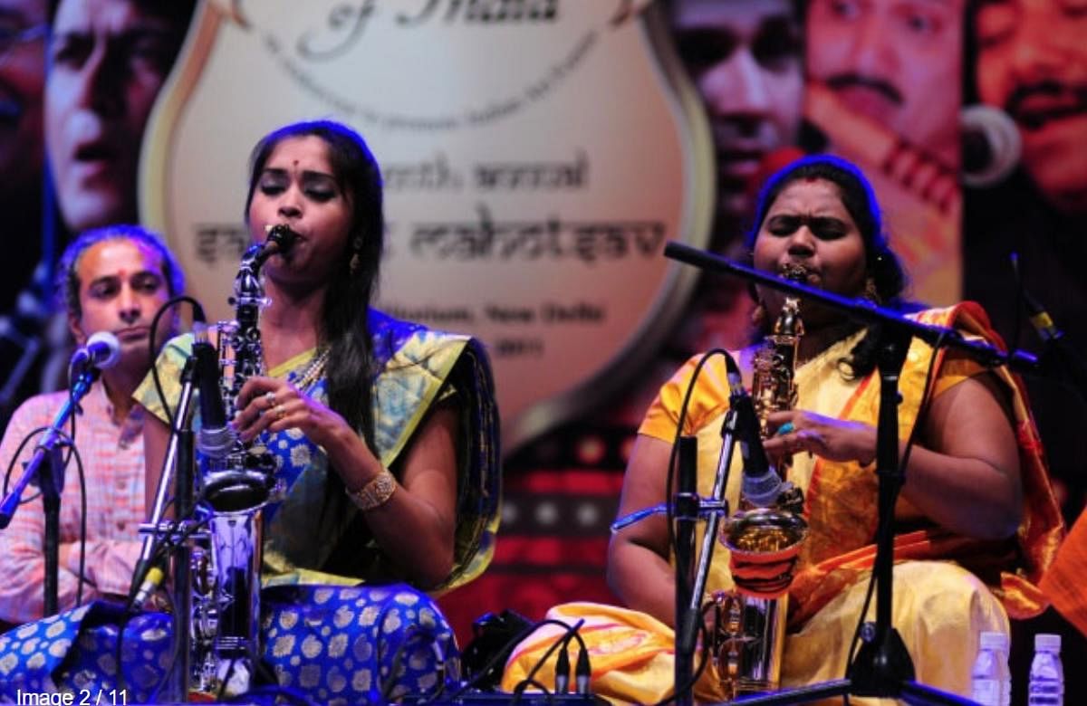 The sisters, Lavanya and Subbalaxmi, both students of the legendary Kadri Gopalnath, are now considered top-rung saxophonists.Credit: www.saxophonesubbalaxmi.com