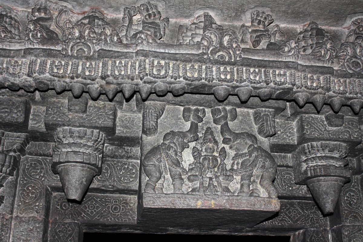 Artistically executed lintel of a Garbhagriha. Photo by author