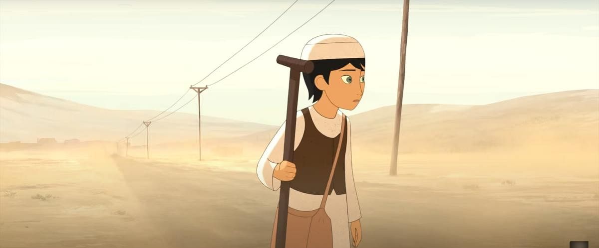 Parvana disguises herself as a boy to help her father escape from prison in 'The Breadwinner'.