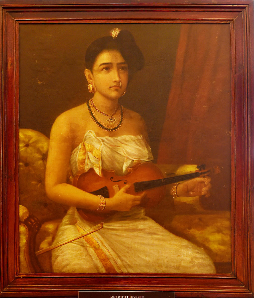 'Lady with the violin' by Raja Ravi Varma.