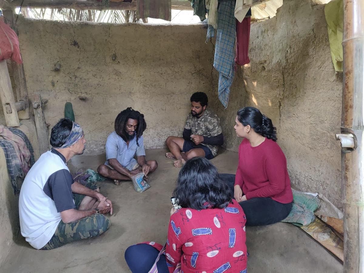 Team members visit a hamlet as part of the Vana Belaku program