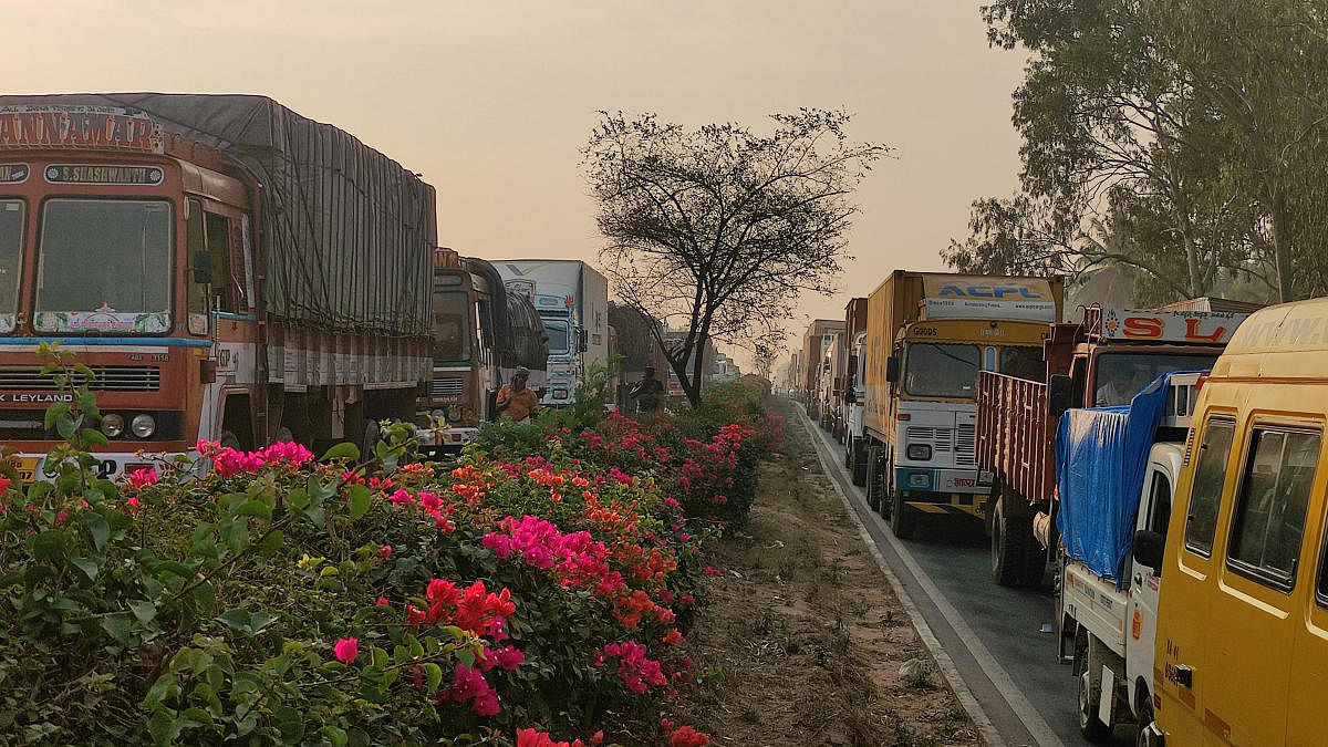 Traffic congestion on Tumkur Road.