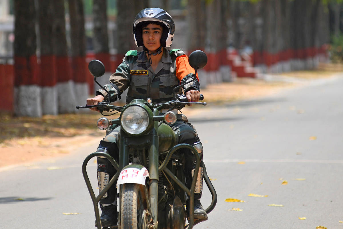 According to the Army, only three of 100 had previous experience in driving four-wheeled vehicles before joining the army, while 41 had previously ridden motorcycles. Credit: DH Photo/Pushkar V