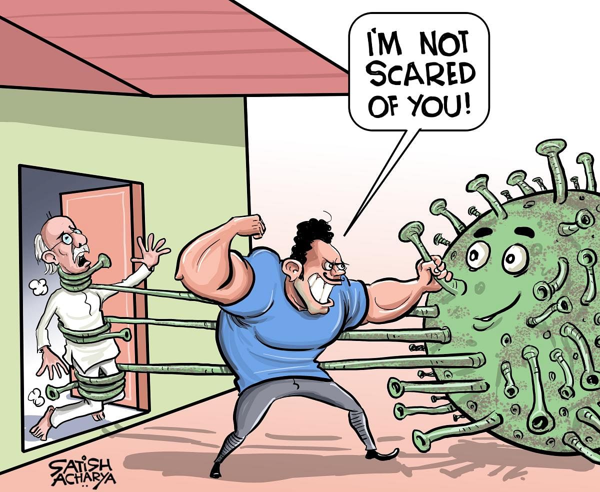 Satish’s hard-hitting opinion cartoons have upset politicians and resulted in occasional run-ins.