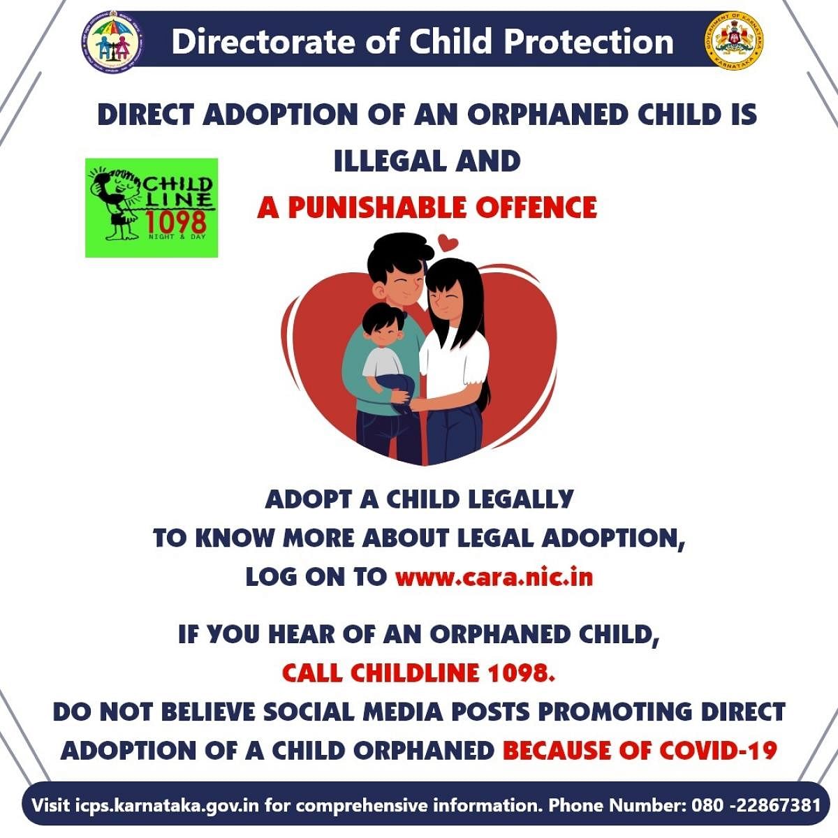 A poster reiterates the importance of due process in adoption.