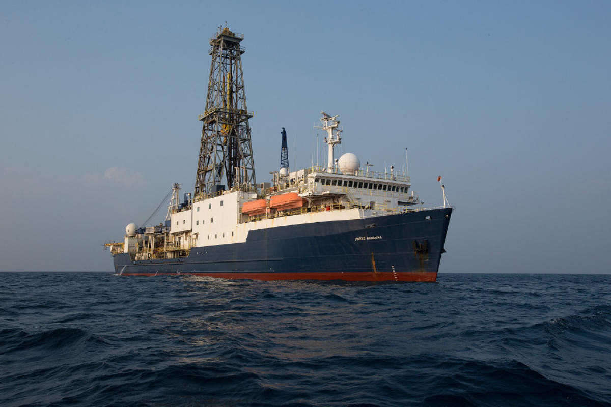 The research vessel, Joides Resolution in 2014.