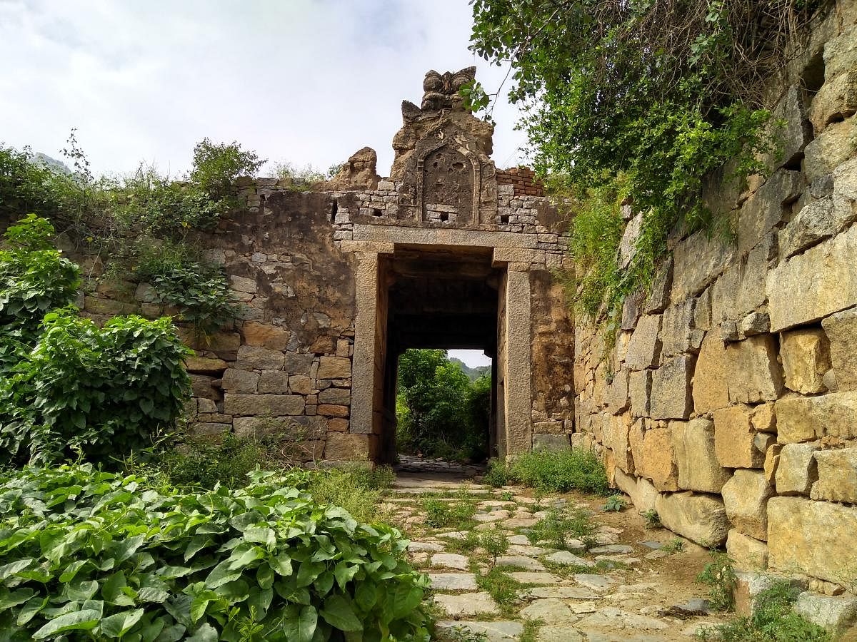 The entrance of the fort on Nidagal Hill that dates back to the 12th Century. Photos by Shiva Kumar M