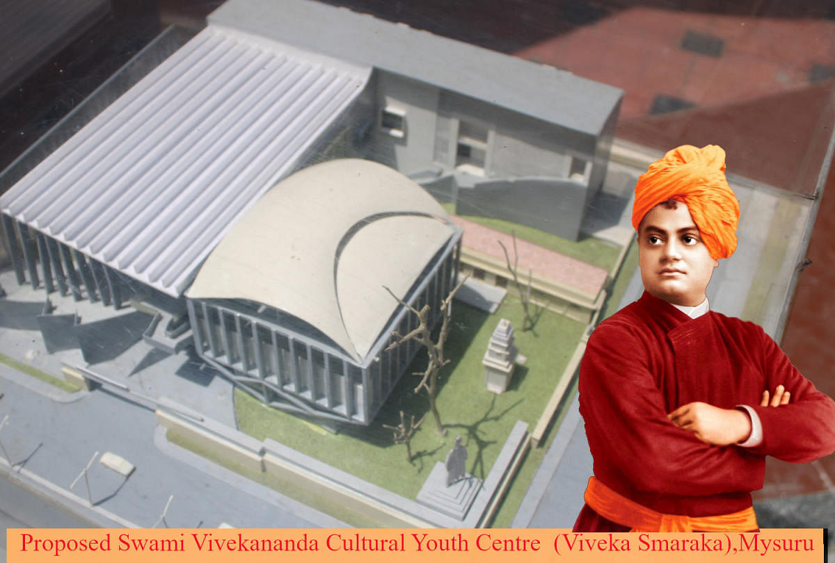 The blueprint of the proposed Swami Vivekananda Cultural Youth Centre (Viveka Memorial). Photo by special arrangement