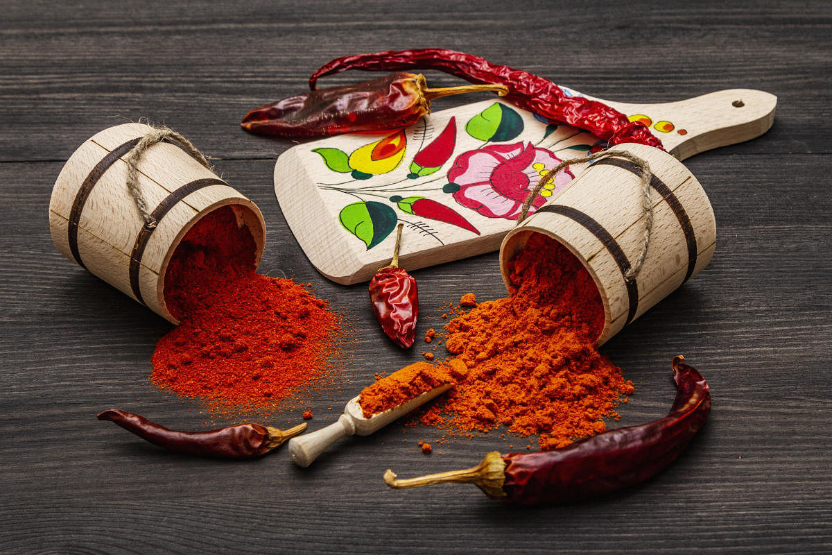 Magyar (Hungarian) red sweet and hot paprika powder