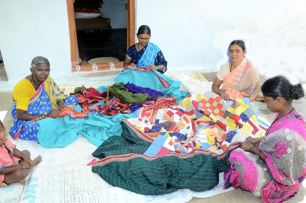 Quilts made of Ilkal fabrics.