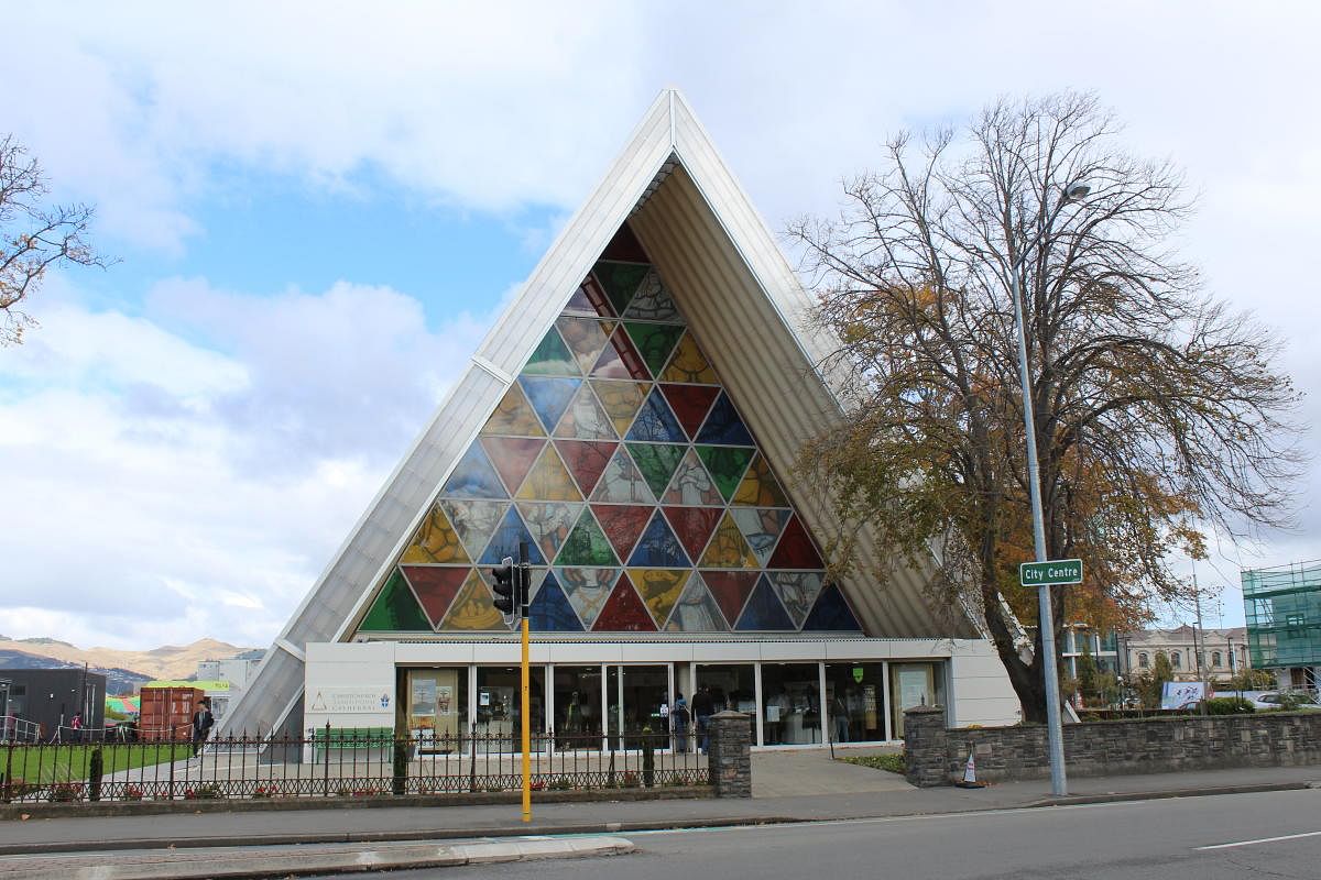 Cardboard Cathedral in Christchurch, New Zealand. PHOTO BY AUTHOR