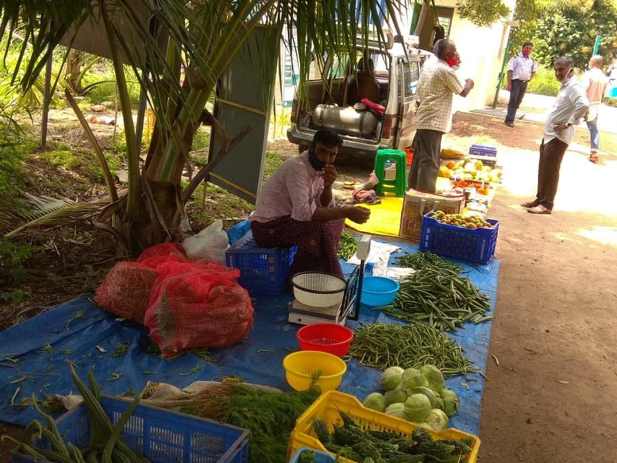 The 'Saavayava Santhe' or organic market held every Saturday at Taralabalu Krishi Vijnana Kendra in Davangere. Photo courtesy: Taralabalu KVK